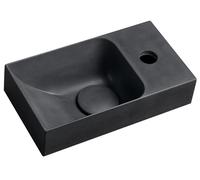 Lavabo de hormigón Sapho PICCOLINO, 30,8 x 17 cm, grifo para la derecha, color antracita mate