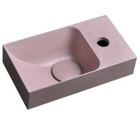Lavabo de hormigón Sapho PICCOLINO, 30,8 x 17 cm, grifo para la derecha, color rosa mate