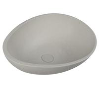 Lavabo de hormigón Sapho PUNC con desagüe, 53x39 cm, color arena