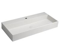 Lavabo de hormigón Sapho QUADRADO con desagüe, 96x44 cm, color arena blanca