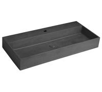Sapho Quadrado lavabo 96x44 cm rectangular para mueble negro mate AR466