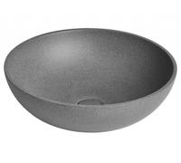 Lavabo de hormigón Sapho TURF con desagüe, diámetro de 44 cm, color granito