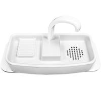 Lavabo de inodoro de plástico blanco - 15.25 pulgadas - 20 pulgadas. Cubierta de fregadero de tanque de inodoro utilitario de montaje en superficie con grifo y fregadero integrados para lavado de