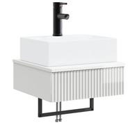 Lavabo De Lavado Montado En La Pared Blanco Brillante Vidaxl