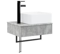 Lavabo De Lavado Montado En La Pared Gris Hormigón Vidaxl