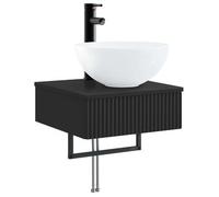 Lavabo De Lavado Montado En La Pared Negro 40 X 41 X 40,5 Cm Vidaxl