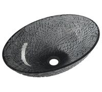 Lavabo de vidrio Sapho PURUS, de montaje encimera, con grabado, 50x36 cm, color