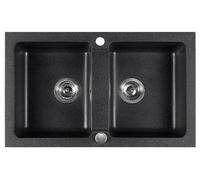 Lavabo doble de granito Sapho, 78x48 cm, color