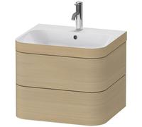 Lavabo Duravit Happy D.2 Plus con tecnología c-bonded, con 1 orificio para grifo, y mueble bajo de 57,5 x 49 cm