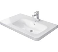 Lavabo Duravit para muebles DuraStyle 80cm, con rebosadero, con banco de grifería, lavabo de 1 grifo a la derecha, 2326800000, Color: Blanco