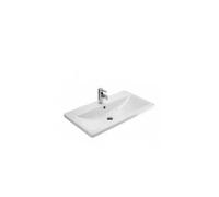 Lavabo empotrado 83 cm porcelana blanco LOOK Unisan - Sin sifón ni válvula de desagüe