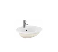 Lavabo empotrado circular blanco con kit de fijación incluido Tejo de Unisan - Sin sifón ni válvula de desagüe