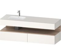 Lavabo empotrado Collection One de Duravit con base de lavabo consola, 1600x550x600mm, nicho de roble jaspeado, lavabo izquierda, QA4795055840000, Color: Supermatt blanco