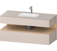 Lavabo empotrado Collection One de Duravit con base de lavabo de consola, 1200x550x600mm, hueco de roble natural, QA4787030910000, Color: Topo mate