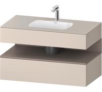 Lavabo empotrado Duravit Collection One con base de lavabo consola, 1000x550x600mm, nicho basalto mate, QA4786043830010, Color: Taupe supermatt/con iluminaciÃ³n de nicho