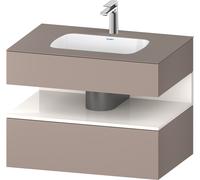 Lavabo empotrado Duravit Collection One con base de lavabo consola, 800x550x600mm, hueco blanco alto brillo, QA4785022430010, Color: Basalto Mate/con iluminaciÃ³n de nicho