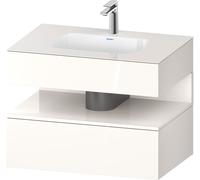 Lavabo empotrado Duravit Collection One con base de lavabo consola, 800x550x600mm, hueco blanco alto brillo, QA4785022220000, Color: Blanco brillo intenso