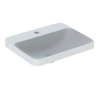 Lavabo empotrado Geberit VariForm rectangular, 550x450mm, con agujero para grifo, sin rebosadero, 500.743.00.2, Color: Blanco, con KeraTect