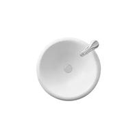 Lavabo encastrado circular blanco para encimera diseño moderno ANNA de Unisan - Sin sifón ni válvula de desagüe