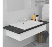 Lavabo encastrado Living Store, 61x39,5x18,5 cm, cerámica, blanco
