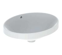Lavabo encastrado ovalado VariForm de Geberit, 500x400mm, sin agujero para grifo, con rebosadero, 500709012, Color: Blanco - CM