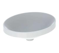 Lavabo encastrado ovalado VariForm de Geberit, 500x400mm, sin agujero para grifo, sin rebosadero, 500.711.01.2, Color: Blanco