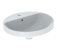Lavabo encastrado ovalado VariForm de Geberit, 500x450mm, con agujero para grifo, con rebosadero, 500713012, Color: Blanco - CM