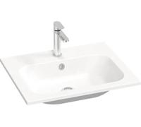 Lavabo encastrado RAVAK Chrome, de mármol artificial, color blanco, dimensiones 600 x 155 mm, modelo XJG01160001