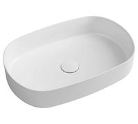 Lavabo encimera oval Isvea INFINITY, 55x36 cm, blanco mate