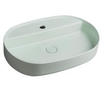Lavabo encimera oval Isvea INFINITY, 60x40 cm, color verde menta