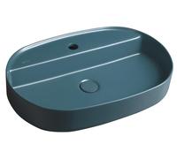 Lavabo encimera oval Isvea INFINITY, 60x40 cm, verde petróleo mate