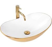 Lavabo encimera Rea ROYAL, color dorado/blanco