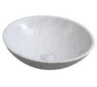 Lavabo encimera Sapho BLOK. Diámetro: 42 cm. Color: blanco Carrara mate