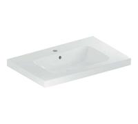 Lavabo Geberit iCon Light, 75 cm x 48 cm, con agujero para grifo, con rebosadero,501839, 501839002, Color: blanco/ KeraTect - CM