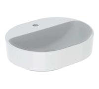 Lavabo Geberit VariForm Countertop elíptico, 500x400mm, con agujero para grifo, sin rebosadero, 500.776.00.2, Color: Blanco, con KeraTect