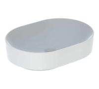 Lavabo Geberit VariForm Countertop elíptico, 550x400mm, sin agujero para grifo, sin rebosadero, 500.774.00.2, Color: Blanco, con KeraTect