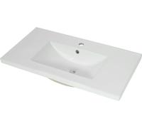 Lavabo HWC-B19, mueble de lavabo para lavamanos, baño, cerámica, forma rectangular, 81 cm, blanco