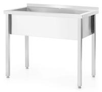 Lavabo industrial – Lavabo sencillo – Fregadero de cocina – Fregadero de acero inoxidable – Fregadero para hostelería – Acero inoxidable robusto AISI 304 – 1000x600x850 mm – Patas ajustables