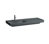 Lavabo LAUFEN MEDA, empotrable, repisa derecha, 1200x460mm, 3 agujeros para grifo, con rebosadero, H8171107581081, Color: Grafito mate