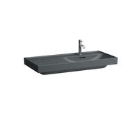 Lavabo LAUFEN MEDA, empotrable, repisa izquierda, 1000x460mm, sin agujero para grifo, con rebosadero, H8171177581091, Color: Grafito mate