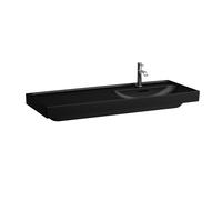 Lavabo LAUFEN MEDA, empotrable, repisa izquierda, 1200x460mm, 3 agujeros para grifo, con rebosadero, H8171197161081, Color: Negro Mate