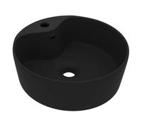 Lavabo - lavamanos lujoso con rebosadero cerámica negro mate 36x13 cm