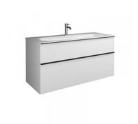 Lavabo mineral fundido burgbad Fiumo con mueble de lavabo, anchura 1220mm, SFXL122F3960G0200, Color: Tectona decoración canela / Tectona decoración canela, mango negro mate G0200