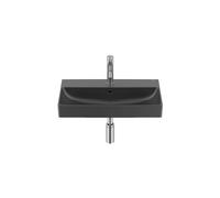 Lavabo Mural Compacto Rectangular Fineceramic 60x36cm Negro Mate Roca