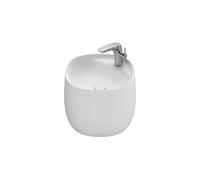 Lavabo Mural con Semipedestal Integrado Fineceramic 46x47x38cm Blanco Mate Roca