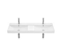 Lavabo Mural Doble Rectangular Fineceramic 120x46x16cm Blanco Mate Roca