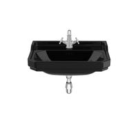 Lavabo Mural Porcelana Cuadrado Orificio 65x48x22cm Negro Roca