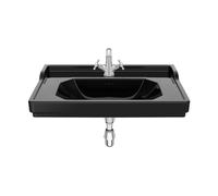 Lavabo Mural Porcelana Orificio 80x50x22cm Negro Roca