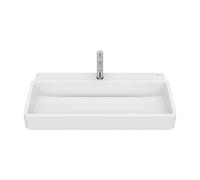 Lavabo Mural Rectangular Orificio para Grifería Porcelana Blanca Mate 80x43x15cm Roca