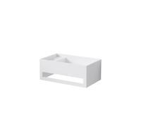 Lavabo mural Steinberg Serie 440, con rebosadero, con agujero para grifo a la izquierda, 500x300x200mm, SOLIDSurface, 4407010W
